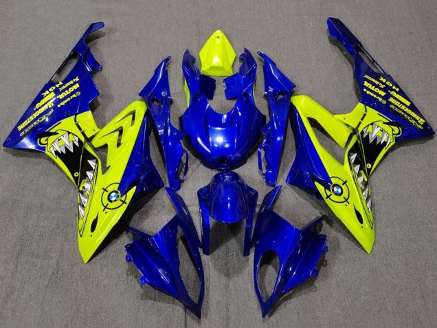 2009-2014 BMW S1000RR Motorcycle Fairings - Yellow Blue Shark