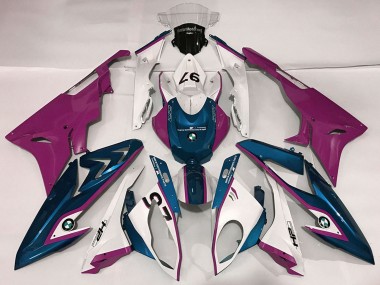 Affordable 2009-2014 BMW S1000RR Motorcycle Fairings - White Purple Blue