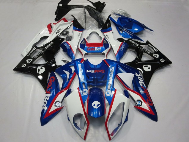2009-2014 BMW S1000RR Motorcycle Fairings - White Red Blue Glossy Black GoldBet HP