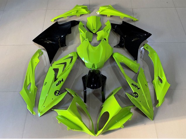 2009-2014 BMW S1000RR Motorcycle Fairings - High Viz Yellow Glossy Black HP