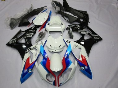 Affordable 2009-2014 BMW S1000RR Motorcycle Fairings Kit - White Red Blue Glossy Black