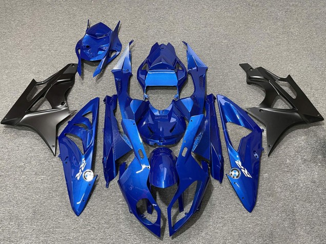 2009-2014 BMW S1000RR Motorcycle Fairings - Blue Matte Black