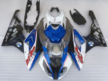 Affordable 2015-2016 BMW S1000RR Motorcycle Fairings - White Blue Matte Black OEM Style