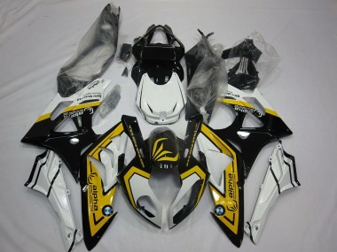 Affordable 2009-2014 BMW S1000RR Motorcycle Fairings - White Yellow Glossy Black