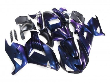 Affordable 2006-2011 Kawasaki ZX14R ZZR1400 Motorcycle Fairings - Chameleon Blue Purple