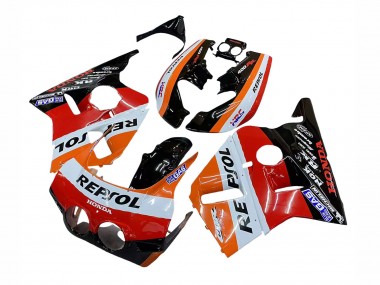 Affordable 1987-1989 Honda CBR400RR NC23 Motorcycle Fairings - Orange White Red Glossy Black Repsol HRC