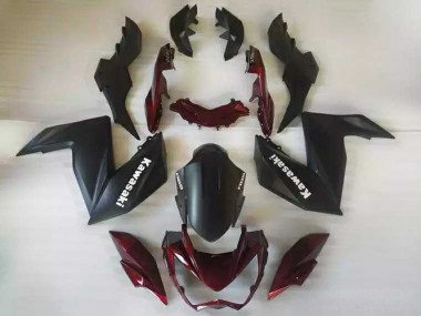 Affordable 2015-2016 Kawasaki Z250/Z300 Motorcycle Fairings - Matte Black Maroon Red