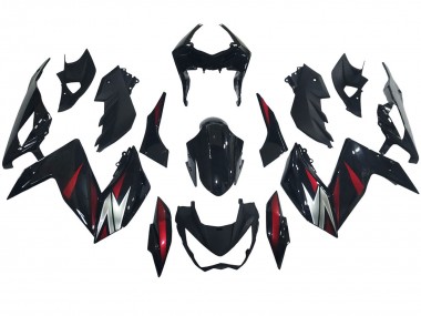 Affordable 2015-2016 Kawasaki Z250/Z300 Motorcycle Fairings - Glossy Black Red Silver