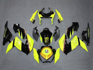 Affordable 2015-2016 Kawasaki Z250/Z300 Motorcycle Fairings - Yellow Glossy Black Monster
