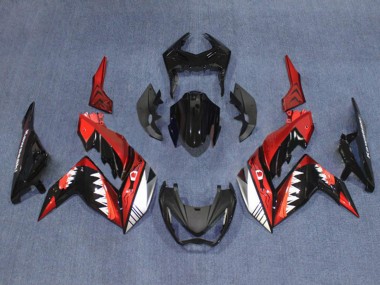 Affordable 2015-2016 Kawasaki Z250/Z300 Motorcycle Fairings - Red White Glossy Black Shark