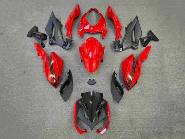 Affordable 2018-2024 Kawasaki Z400 Motorcycle Fairings - Red Matte Black
