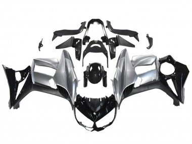 Affordable 2010-2016 Kawasaki Z1000SX Motorcycle Fairings - Glossy Black Silver