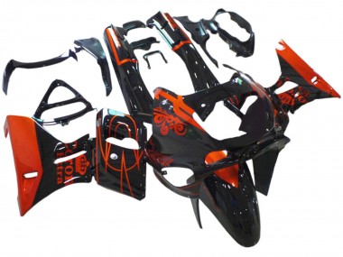 Affordable 1998-2003 Kawasaki ZZR600 Motorcycle Fairings - Glossy Black Red Corona Extra