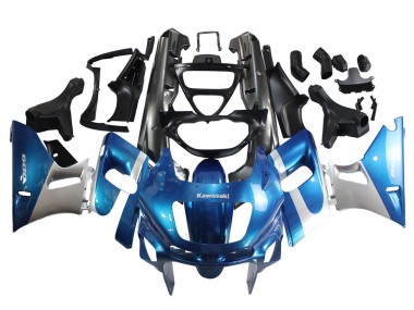 Affordable 1998-2003 Kawasaki ZZR600 Motorcycle Fairings - Blue Silver Black