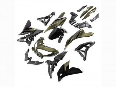 Affordable 2021-2024 Kawasaki Versys 650 Motorcycle Fairings - Dark Green Black