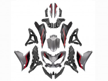 Affordable 2021-2024 Kawasaki Versys 650 Motorcycle Fairings - Grey Red Black
