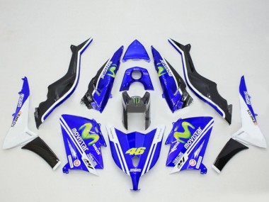 Affordable 2012-2014 Yamaha TMAX530 Motorcycle Fairings - Blue Black White ENEOS MoviStar Yamalube 46