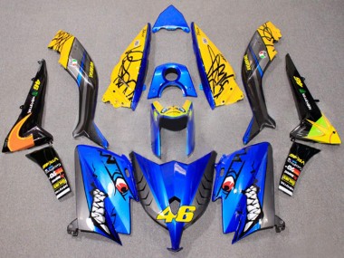Affordable 2012-2014 Yamaha TMAX530 Motorcycle Fairings - Blue Yellow Black Shark 46