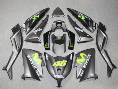 Affordable 2012-2014 Yamaha TMAX530 Motorcycle Fairings - Matte Grey Yellow Semakin Didepan ENEOS Yamalube MoviStar 46