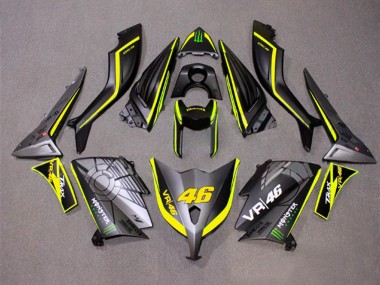 Affordable 2012-2014 Yamaha TMAX530 Motorcycle Fairings - Matte Grey Yellow Monster 46