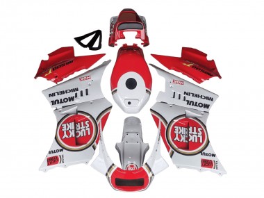 Affordable 1984-1987 Suzuki RG400 RG500 RG400/500 Motorcycle Fairings - White Red Lucky Strike Motul Michelin