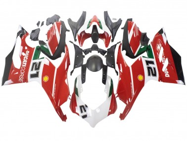 Affordable 2020-2024 Ducati Panigale V2 Motorcycle Fairings - White Red Green Matte Black Corse 21