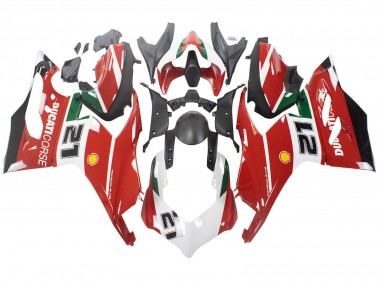 Affordable 2020-2024 Ducati Panigale V2 Motorcycle Fairings - White Red Green Matte Black Corse 21