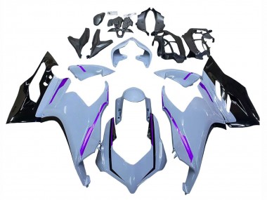 Affordable 2020-2024 Ducati Panigale V2 Motorcycle Fairings - Glossy Grey Purple Glossy Black