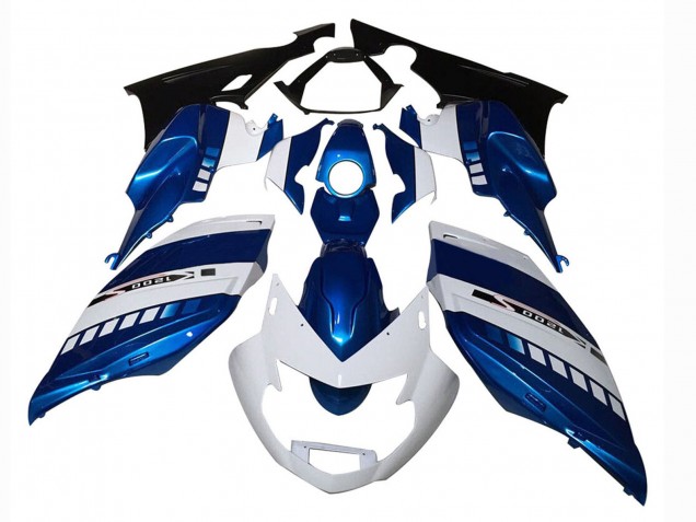 2005-2010 BMW K1200S Motorcycle Fairings - White Blue