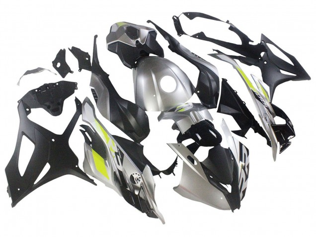 2023-2024 BMW S1000RR Motorcycle Fairings - Silver Matte Black Lime Green