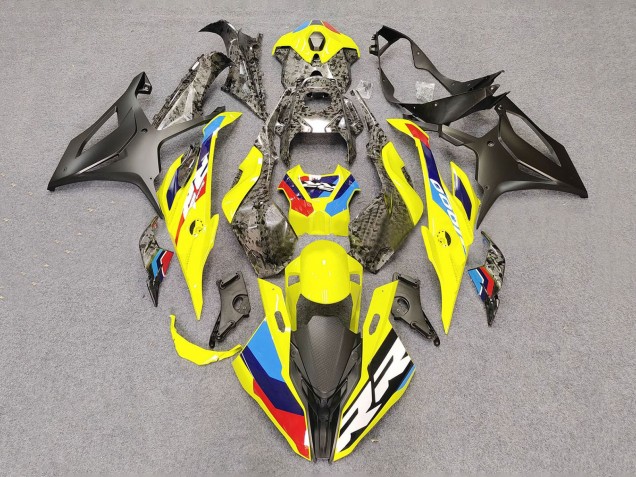 2023-2024 BMW S1000RR Motorcycle Fairings - Yellow Carbon Fiber