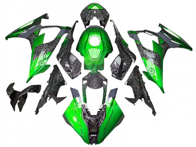 2019-2022 BMW S1000RR Motorcycle Fairings - Green Forged Carbon Fiber