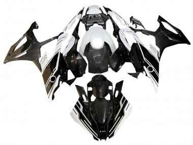 Affordable 2019-2022 BMW S1000RR Motorcycle Fairings - Glossy Black White
