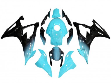 Affordable 2019-2022 BMW S1000RR Motorcycle Fairings - Light Blue Black