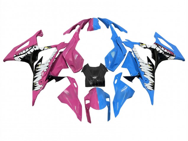2019-2022 BMW S1000RR Motorcycle Fairings - Deep Pink Blue Shark