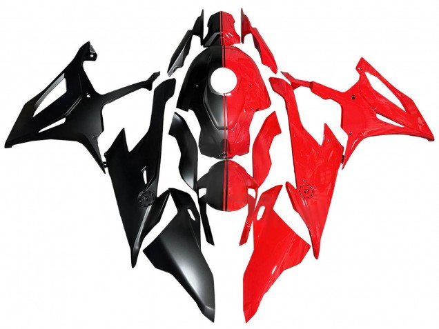 2019-2022 BMW S1000RR Motorcycle Fairings - Red Matte Black