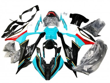 Affordable 2019-2022 BMW S1000RR Motorcycle Fairings - Black Sky Blue Red