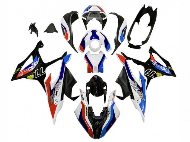 2019-2022 BMW S1000RR Motorcycle Fairings - Blue Red White 77
