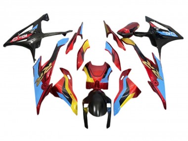 Affordable 2019-2022 BMW S1000RR Motorcycle Fairings - Light Blue Red Gold