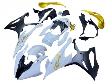 Affordable 2019-2022 BMW S1000RR Motorcycle Fairings - White Gold