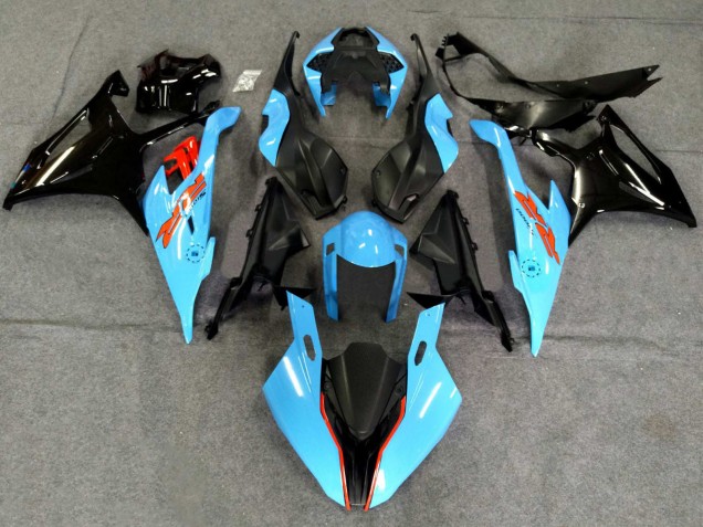 2019-2022 BMW S1000RR Motorcycle Fairings - Black Light Blue