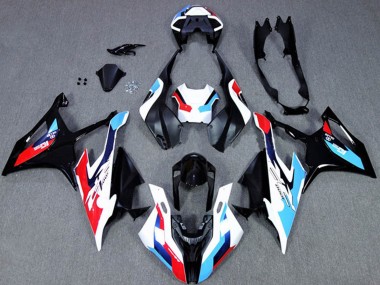 Affordable 2019-2022 BMW S1000RR Motorcycle Fairings - Black White Blue