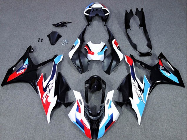 2019-2022 BMW S1000RR Motorcycle Fairings - Black White Blue