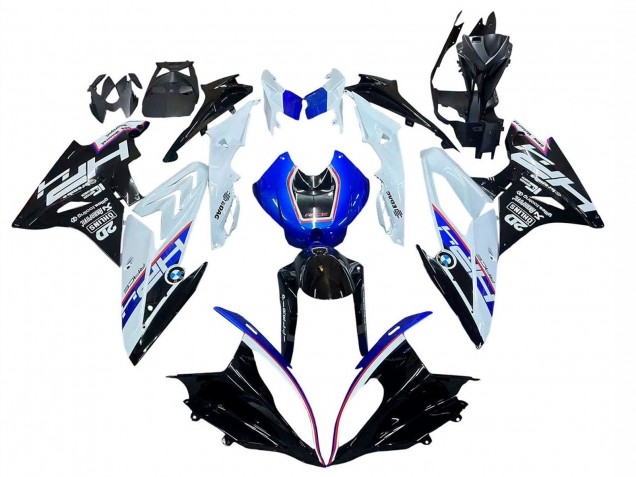 2017-2018 BMW S1000RR Motorcycle Fairing - White Blue Glossy Black