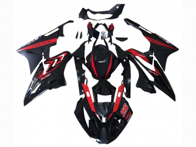 2017-2018 BMW S1000RR Motorcycle Fairing - Red Glossy Black Matte Black