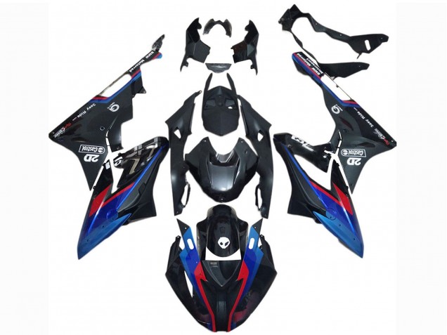 2017-2018 BMW S1000RR Motorcycle Fairings - Blue Red Glossy Black Castrol