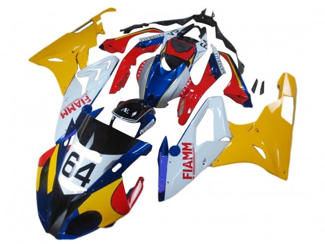 2017-2018 BMW S1000RR Motorcycle Fairings - Yellow White Red Blue Fiamm 64