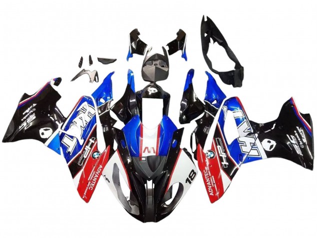 2015-2016 BMW S1000RR Motorcycle Fairing - Blue Red Glossy Black
