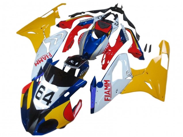 2015-2016 BMW S1000RR Motorcycle Fairings - Yellow White Blue Fiamm 64