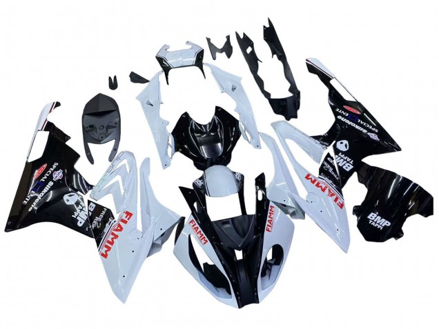 2015-2016 BMW S1000RR Motorcycle Fairings - White Glossy Black Fiamm
